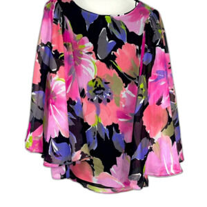 Marc Bouwer Flutter Sleeved Floral Blouse Size XXS